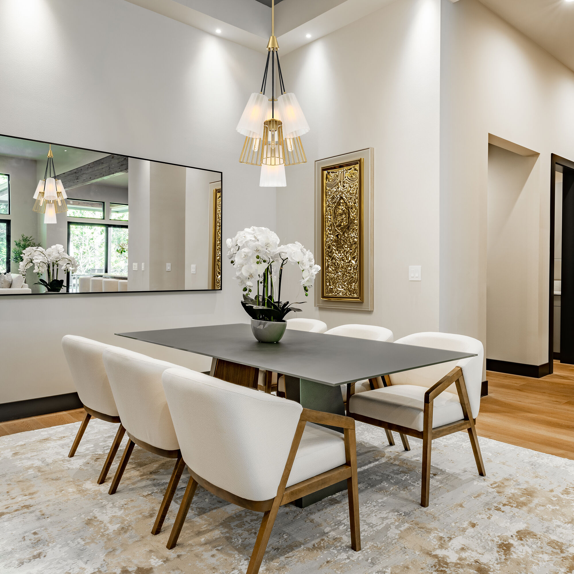 Liana 7 Light 18 inch Brushed Gold Chandelier Ceiling Light